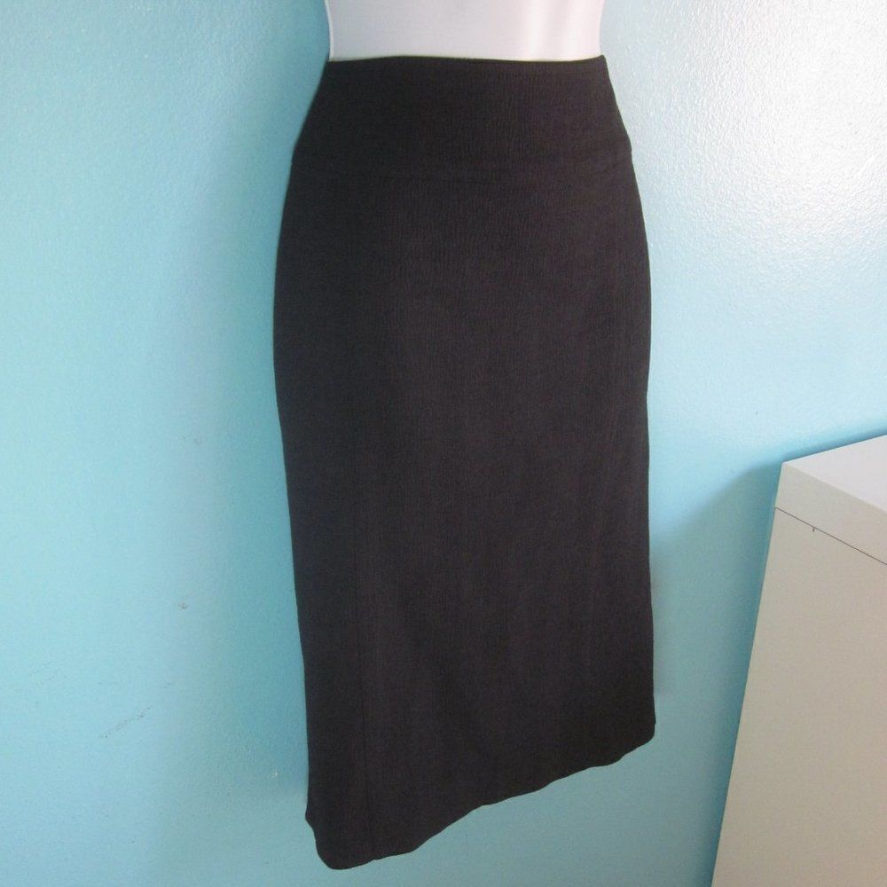 Mikael Aghal Black Straight Skirt Size 14 Wool Silk Blnd New Without Tags Unworn